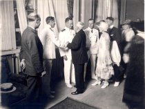 Byrd in receiving line